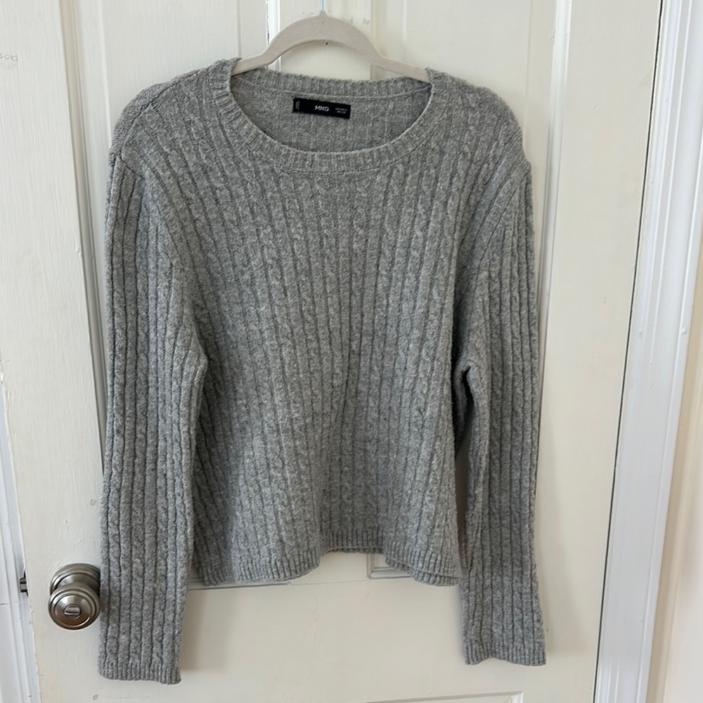 Gray Cable Knit Sweater